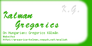 kalman gregorics business card